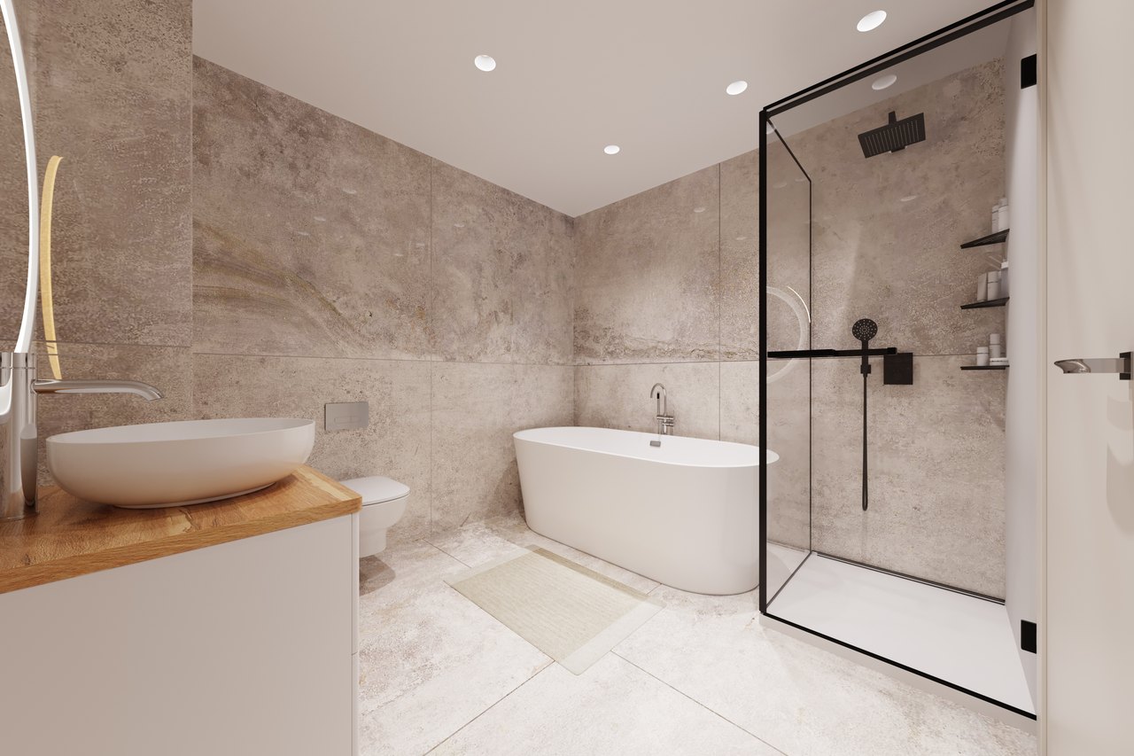 Hochwertiges Badezimmer in einem OLYMP-Neubau